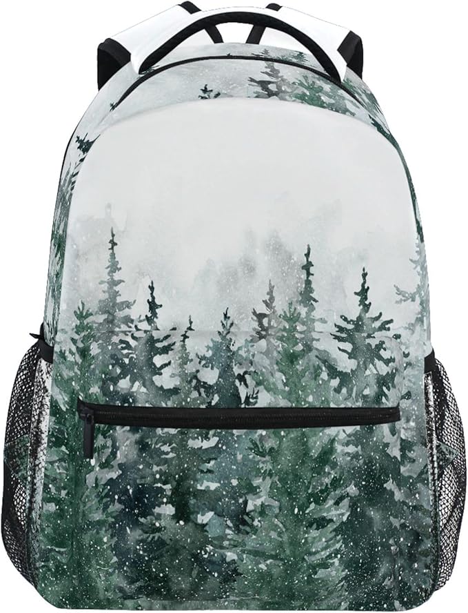 Winter Forest Kids Backpack Pinewood Tree School Backpacks Boys Girls Preschool Book Bag