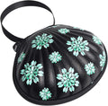 Hard Travel Case for Silicone Bras [A-C Cup] Premium Nubra Organizer Portable Lingerie Underwear Storage Bag (Green Flower)