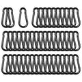 Black Carabiner, Heavy Duty Galvanized Steel Spring Snap Hook Carabiner Clips with 260LBS Holding Capacity, Ideal for Outdoor, Hammock, Swing and Travel (50PCS M6 2.4Inch)
