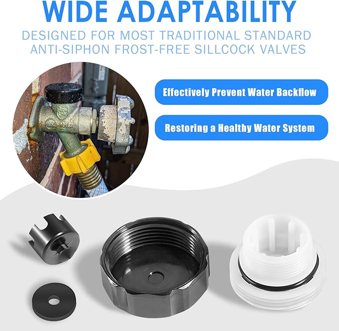 VACVBKX1B Vacuum Breaker Kit Fit for Traditional Anti-Siphon Frost-Free Sillcock Valves Replacement