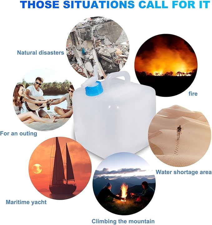 BEWBBAT 2 Pack Collapsible Water Container with Spigot 2.6 Gallon, Foldable Camping Water Storage Jug Portable Water Tank Canteen for Outdoor Hiking, Fishing, Emergency