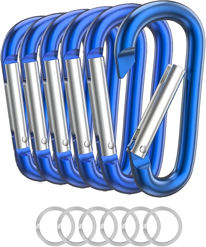 Carabiner Keychain Clip -3" Aluminum Carabiner D Ring, Caribeener Clips, Spring Snap Hook for Keychain Clip