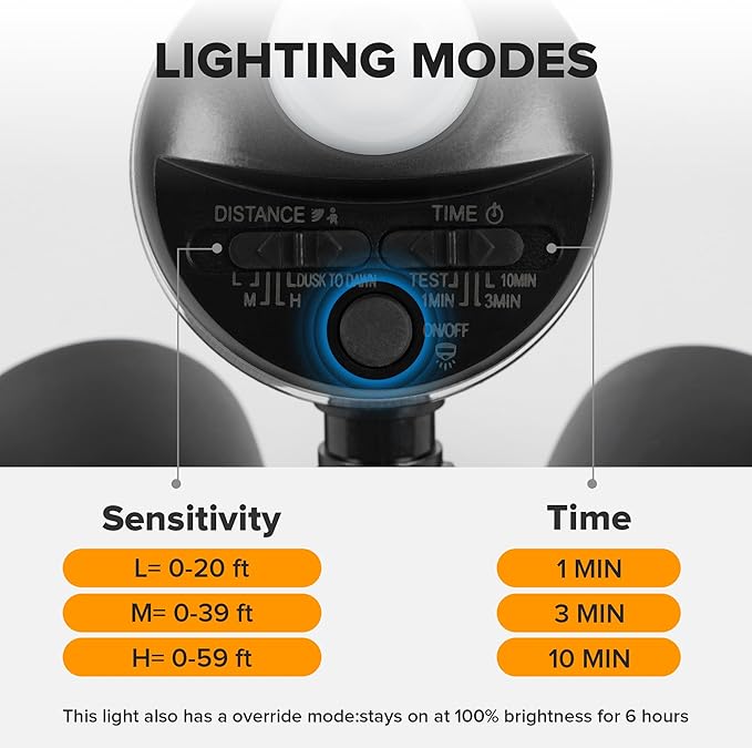 LUTEC 74W 8000 Lumen Motion Sensor Outdoor Lights, 5000K Daylight, IP65 Waterproof Flood Lights Outdoor with Night Light, Dusk to Dawn Motion Detector LED Security Light for Outside Garage, Yard-Black
