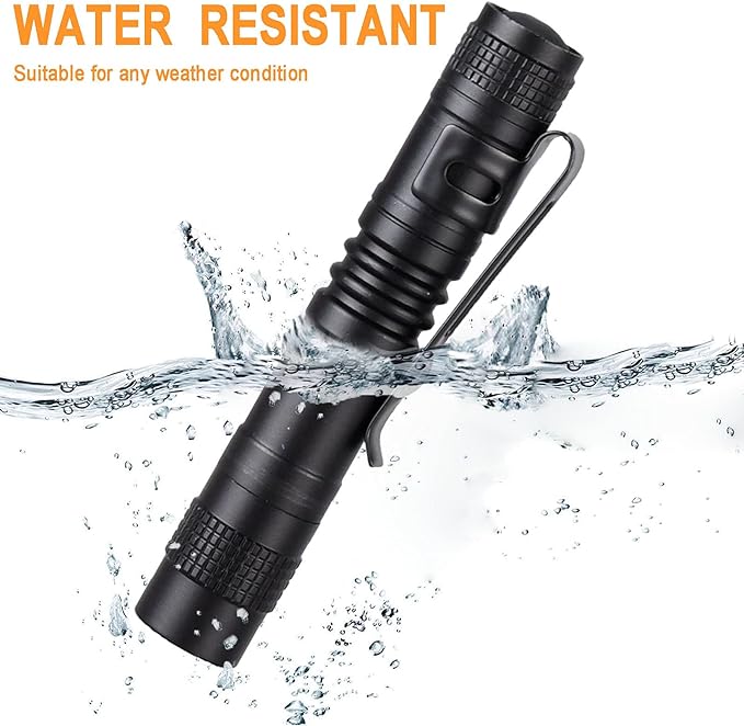 Beieverluck 20 Pack Pen Light Flashlight Mini Small Flashlight with Clip Waterproof LED Pocket Pen Flashlights for Camping, Inspection, Work, and Emergency(Small,Black)