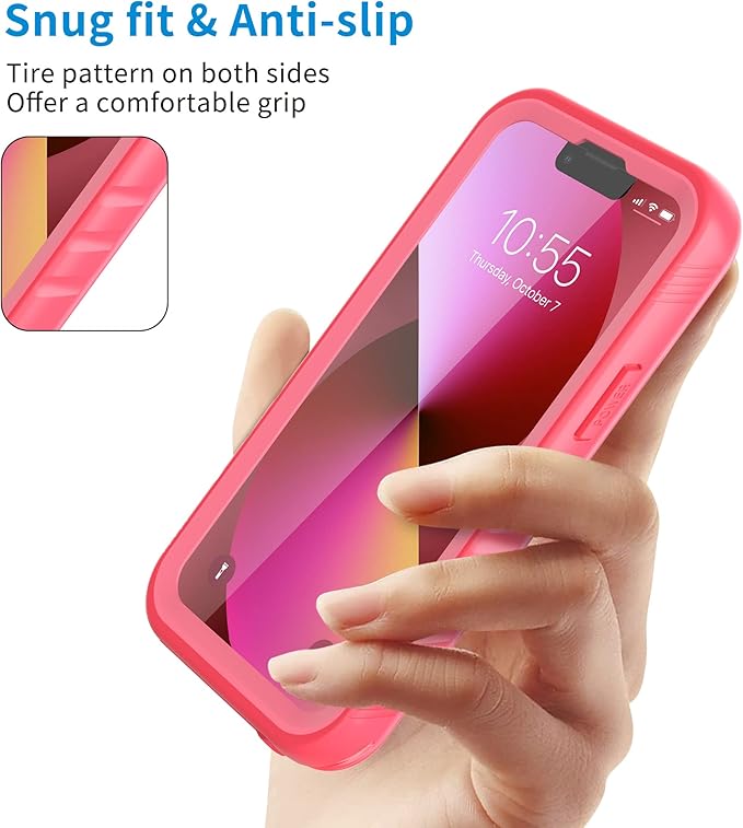 SPORTLINK Compatible with iPhone 13 Mini Waterproof Case - Full Body Shockproof Dustproof Phone Screen Protector Rugged Waterproof Case for iPhone 13 Mini 5.4 Inches Pink