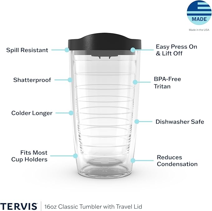 Tervis Explorer Collection Rugged Plaid Made in USA Double Walled Insulated Tumbler Travel Cup Keeps Drinks Cold & Hot, 16oz, Classic
