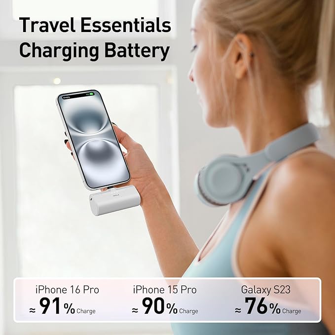 iWALK Portable Charger for iPhone 17/16/15 USB-C Small Power Bank 20W 4,500mAh Fast Charging Battery Pack Compatible with iPhone 15/16/16/17 Plus/17 Pro/17 Pro Max, Samsung Galaxy S25/S24/S23 Android