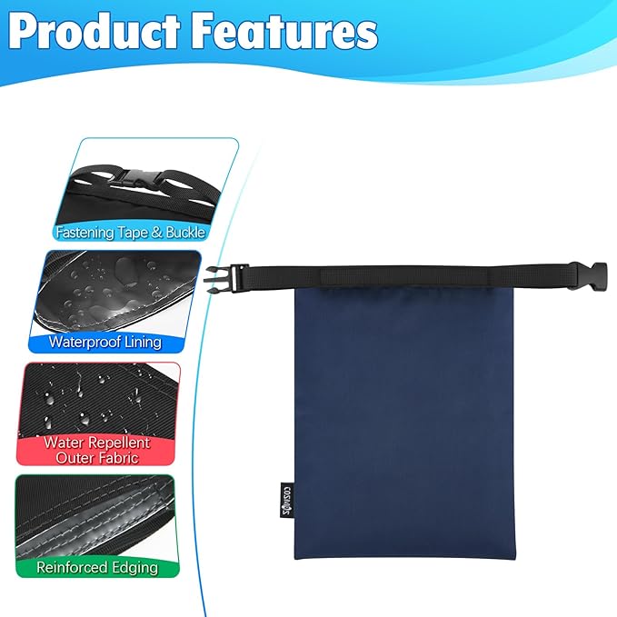 Cosmos 3 Pcs Waterproof Dry Bag, Mini Waterproof Pouch Portable Dry Sacks Small Roll Top Storage Bag for Outdoor Travel Kayaking Boating Camping Hiking (Medium Size - 4 Pcs)