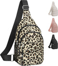 Tuwubi Crossbody Bags for Women, Sling Bag for Men, Small Hiking Backpack Anti Theft Lightweight for Outdoors Travel (L, Leopard)