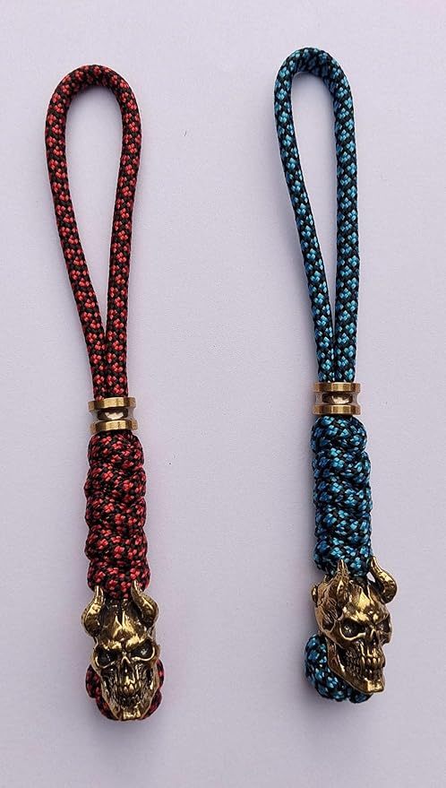 Knife Lanyards with Brass Beads,Paracord Lanyard,Tactical Lanyard for Skull Shape Knife,EDC Products