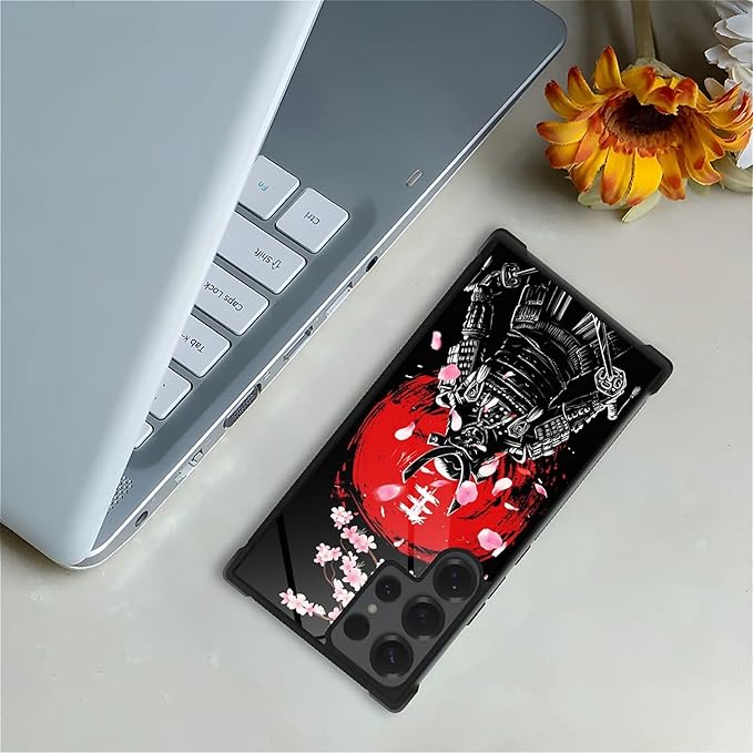 for Samsung Galaxy S25 Ultra Case,Graphic Design for Girl Boy Soft Silicone Hard Acrylic Shock Protection Designed for Samsung Galaxy S25 Ultra Sakura Japanese Samurai Pattern