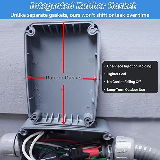 4PK Electrical Junction Box, Nineleaf IP66 Weatherproof Junction Box, 4.9"x 3.3"x 2.3" (125x86x62mm), PVC/ABS Plastic Electric Project Boxes, Universal Watertight Enclosure, for Pond,Terrace,Workshop