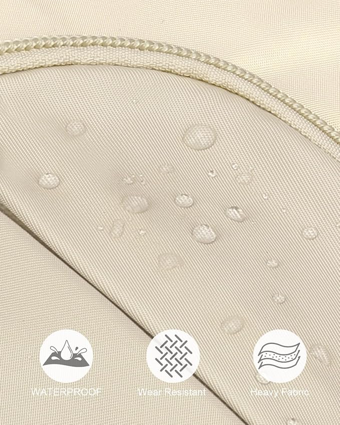 Pritent Crossbody Bags for Women Man Waterproof Sling Bag Backpack Trendy Casual Cross Body Bag with Convertible Shoulder Strap Chest Bag for Camping Hiking Travel Essentials (Ivory, Medium )