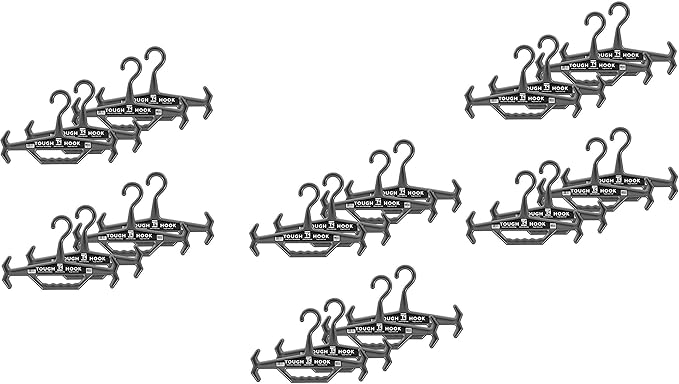 Tough Hook Original Heavy Duty Hangers – The Superhero of Hangers USA-Made, Anti-Slip ABS Resin Tactical Hanger for Police Gear, Scuba Gear & Dive BCD – DuraResin 200-lb Cap Wetsuit Hanger, 24 Gray