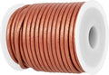 GENIQUE Real/Genuine Round Leather String Cord for Necklace, Bracelets, Jewellery, Braiding (3mm, Copper)