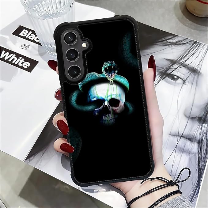for Samsung Galaxy S23 FE Case, Skeleton Winding Snake Pattern Graphic Design Girl Boy Soft Silicone Hard Acrylic Shock Protection for Samsung Galaxy S23 FE