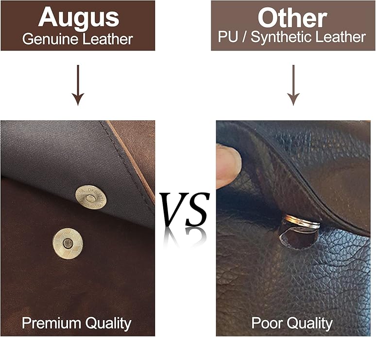 Augus Leather Small Messenger Bag For Men Crossbody Handbag Shoulder Sling Travel Bags for Men Purse Daypack Magnetic Buckle