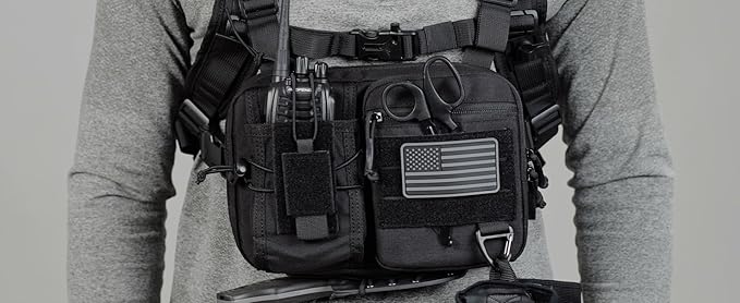 2-in-1 Hydration Backpack & Tactical Chest Pack with 2.5L Water Bladder, Modular Molle Hydration Vest, 500D Nylon Lightweight Running Water Bag for Gravel Cycling, MTB, Hiking, Enduro