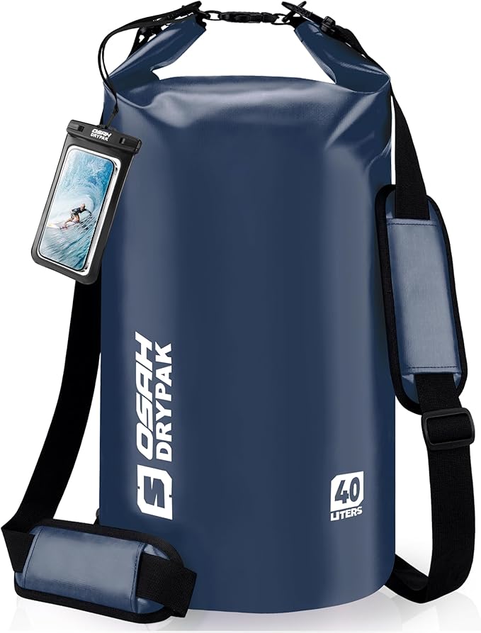 Waterproof Dry Bag, 5L/10L/20L/30L/40L Roll Top Lightweight Storage Backpack with Phone Case for Women & Men, Floating Waterproof Sack for Travel, Swimming, Kayaking, Paddle Board, Camping & Beach