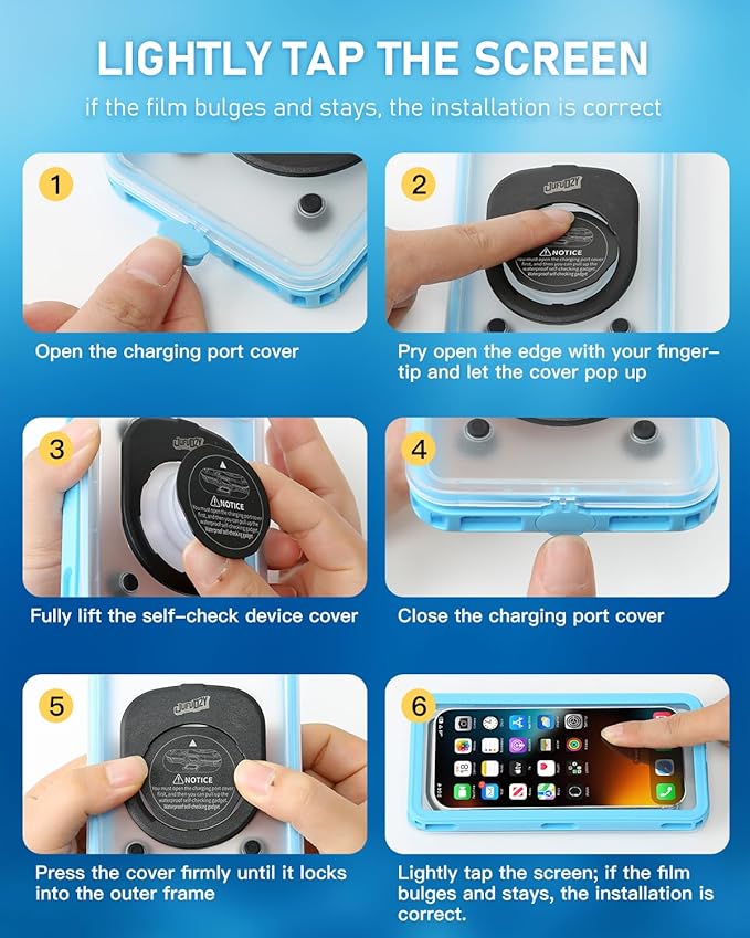 Waterproof Phone Pouch,IPX8 Waterproof Phone Case for Beach & Floating Essentials,Phone Waterproof Pouch with Lanyard, Universal Case Up to 6.9" for iPhone,Samsung (Blue)