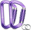 3inch Auto Locking Carabiner Clips Heavy Duty, 12KN /2697lbs Lightweight keychain carabiners, Sturdy Twist Lock Caribeeners for Camping Hiking Hammock Swing Backpack, dog leash and Harness etc