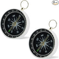 Pocket Compass, 2 Pieces Mini Compass with Key Ring, Suitable for Hiking Survival, Mountaineering Camping, Outdoor Adventure Party Navigation Tools