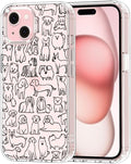 MOSNOVO Case for iPhone 15 Plus/iPhone 14 Plus, [Buffertech 6.6ft Military-Grade Drop Protection] [Anti Peel Off Tech] Clear TPU Bumper Phone Case Cover Design - Doodle Dog