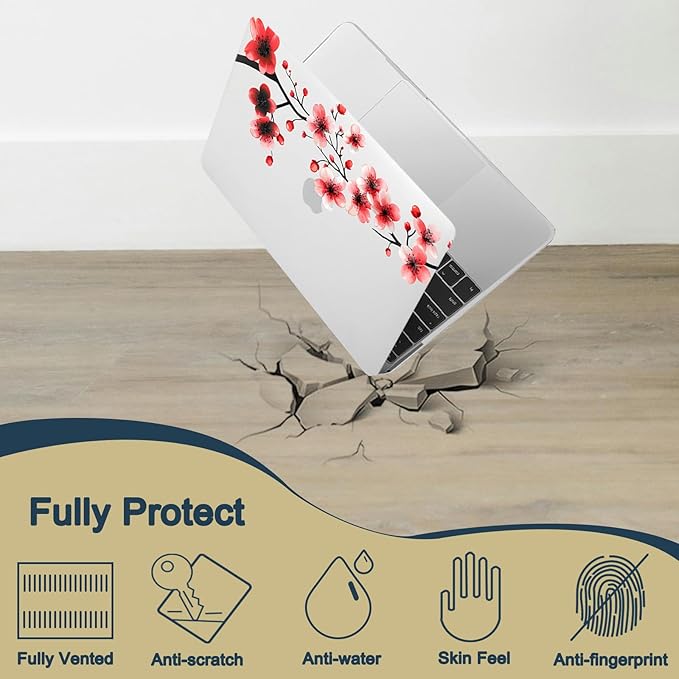 Case Cover for MacBook Pro 14 inch 2025-2021 Release M4 M3 M2 M1 Pro/Max (Model A2442 A2779 A2918 A2992 A3112 A3185 A3401),14.2" Hard Case & Soft Keyboard Cover,Pink Flowers