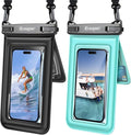 [Up to 8.5''] Floating Waterproof Phone Pouch 2 Pack, IPX8 Double Space Waterproof Phone Case with Lanyard for iPhone 17 16 15 Pro Max, Galaxy S26 Ultra, Cellphone Dry Bag Beach Cruise Essentials 2026