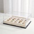 SVENJBB Large Display Case for Books and Medals, 13x13x5 Inch Acrylic Box for Stamp and Cards, Clear Acrylic Display Cases with Matte Black Base for Collection Protection and Storage