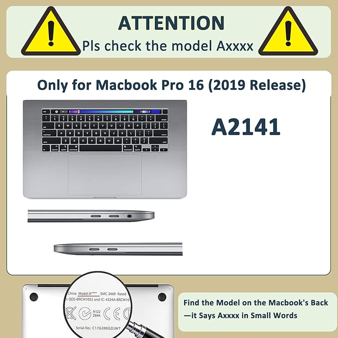 Hard Case for MacBook Pro 16 inch with Touch Bar/Touch ID 2020 2019 Release (Model A2141),Waterproof Plastic Laptop Case Cover Protector & TPU Keyboard Cover,Leather Beige
