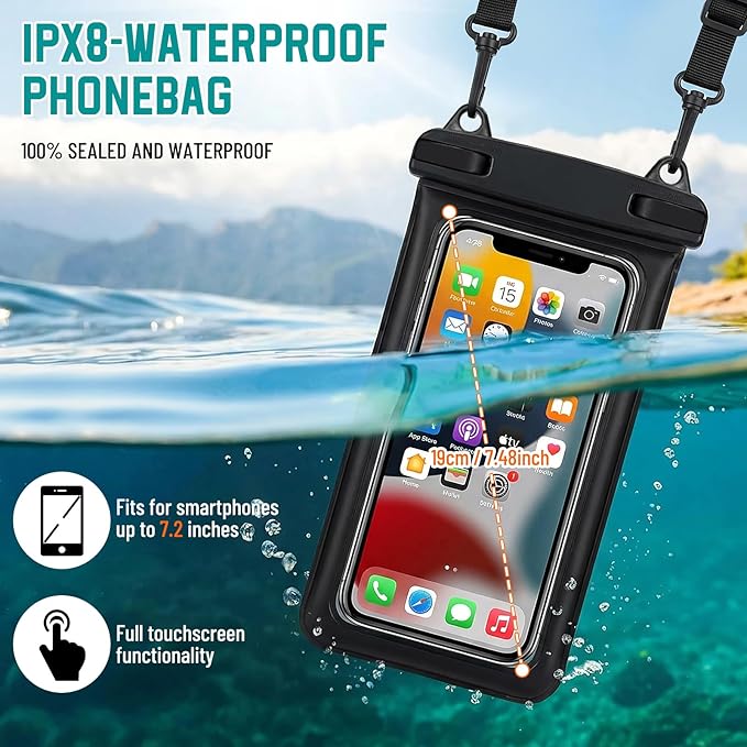 BKNOOU Dry Bag Waterproof Backpack for Women Men, 10L/20L Roll Top Dry Bags for Kayaking Waterproof Bag for Travel, Boating, Beach, Camping, Hiking & Rafting, Dry Storage Bag with Phone Pouch