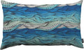 TKS MITLAN Abstract Wave Pillow Covers 12 x 20 Inch Ocean Sea Water Gradient Blue Beach Waves Lines Stripes Decorative Throw Pillow Covers Linen Cushion Case for Sofa Couch
