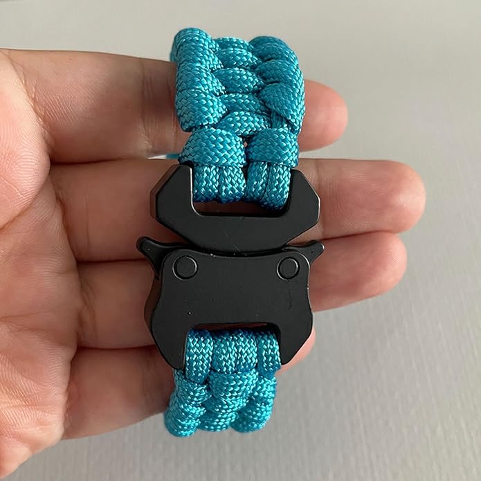Parachute Cord Bracelets Trilobite Weaved Paracord Bracelet with Side Release Buckle 8.7 inch Black Bracelet for Men Women 1 Set