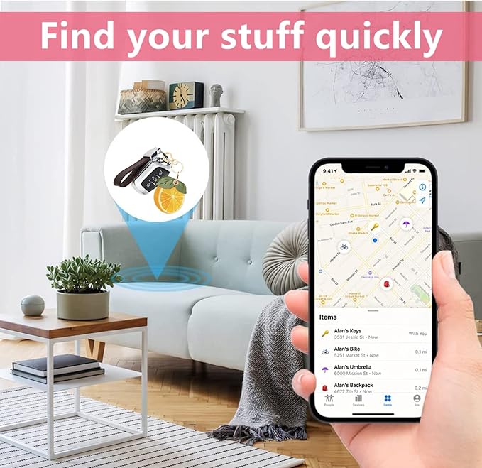 Leather Keychain Holder Case Compatible with AirTag,Cute air tag Cover with Keychain Ring,GPS Tracker Case for Keys