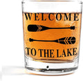 Nogrit Lake House Decor Whiskey Glasses 10 Oz,Welcome To The Lake, Beach Wine Glasses,Old Fashioned Rocks Glasses Lake Tequila Gifts For Women Men
