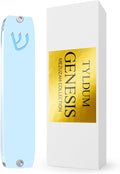 Genesis Mezuzah for Door – Modern Acrylic Mezuzah Case Without Kosher Scroll – Handmade in Canada Judaica Gift, Weatherproof, Jewish Artisan Design, Clear Case (Small, Baby Blue)