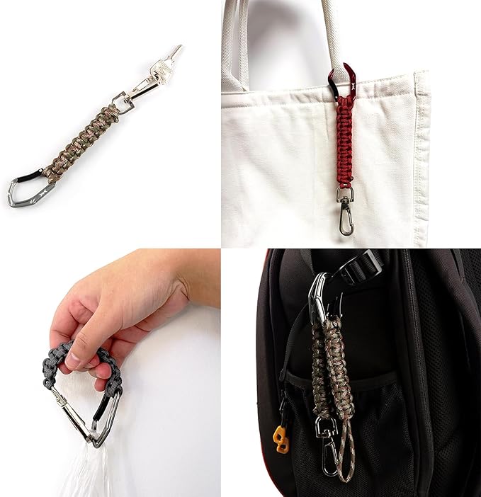 HERCULES Paracord Keychain Set – 2 Pack Lanyard Rope with Aluminum Clip, Durable Paracord Wrist Strap for Outdoor Activities, Imperial Red