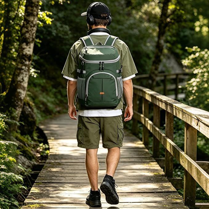 Pritent Cooler Backpack for Men Women Insulated Waterproof Backpack Cooler Leak Proof Cooler Bag Lightweight Lunch Backpack for Camping Beach Travel Picnic