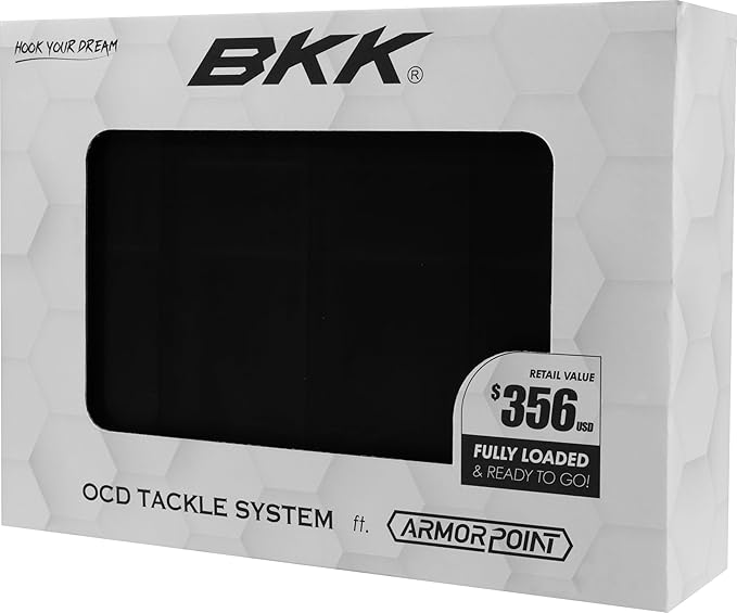 BKK OCD Tackle Box - Fishing Tackle Box with dividers | Tackle Storage Organizer System Fully Loaded | Includes Armor-Point Hooks and Accessory Boxes