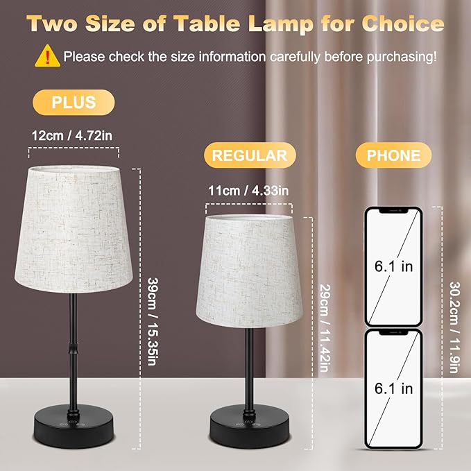 Wowag Cordless Table Lamp,5000mAh Rechargeable Battery Operated Desk Lamp,3 Colors & 7 RGB Stepless Dimmable,Portable Wireless Touch Bedside Night Light for Restaurant,Home,Decor Party,Flaxen Shade