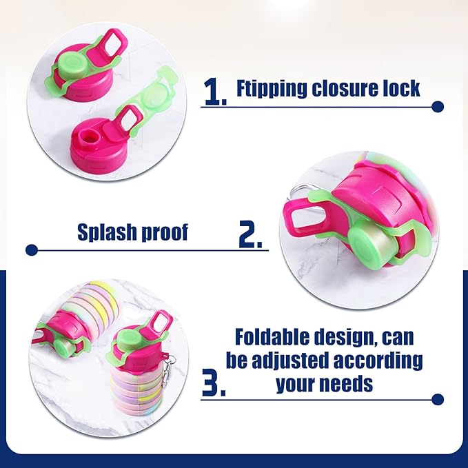 5 Pcs Collapsible Water Bottles, 16 oz Portable Foldable Water Bottle with Metal Clip Silicone Leakproof Travel Waters Bottle Reusable Sports Waters Bottles for Travel Camping Hiking Cycling