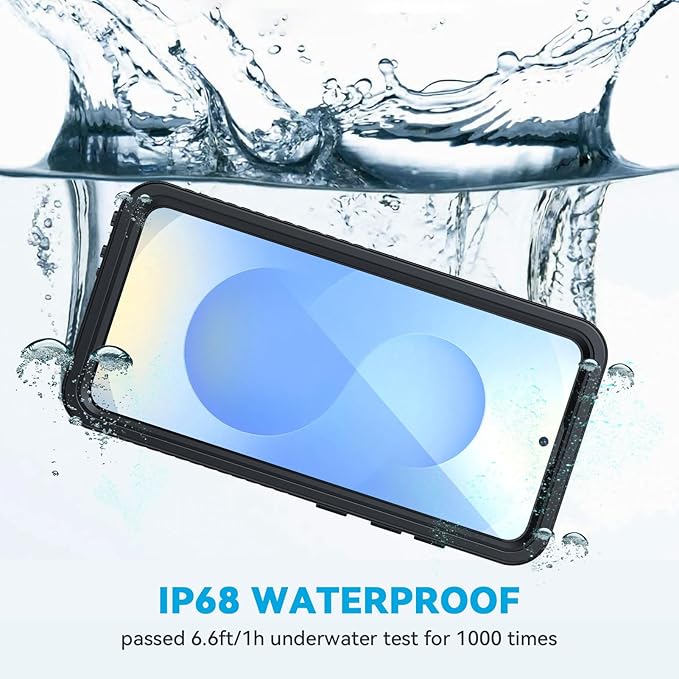 Lanhiem Magnetic for Samsung Galaxy S25 Phone Case, IP68 Waterproof Dustproof, Built-in Screen Protector, Rugged Full Body Shockproof Protective Cover for Galaxy S25 5G 6.2 Inch, Black