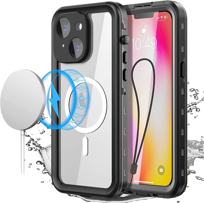 AICase for iPhone 14 Plus Case Waterproof, Compatible with Magsafe Magnetic Protective Phone Case, Water Proof Mag Safe Magnet Shockproof Full Body Clear with Screen Protector