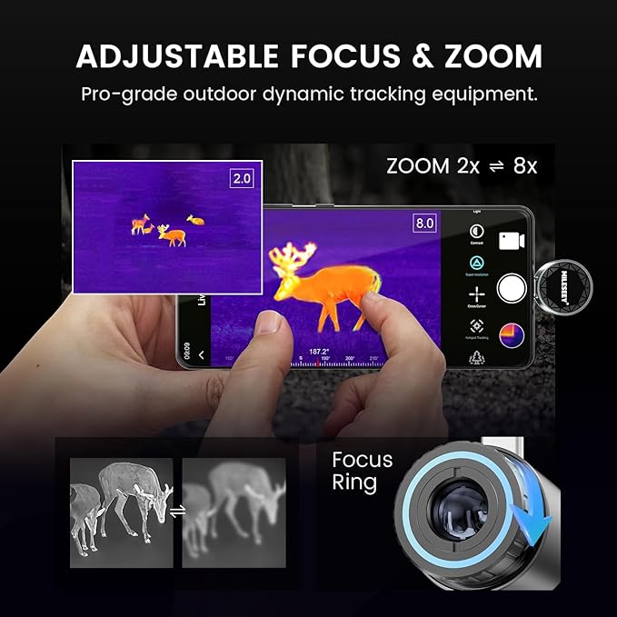 Thermal Monocular for Android, MILESEEY TNV30i Night Vision Thermal Scope, 512×384 Super Resolution 50Hz Thermal Imaging Camera, 1600-Yard Thermal Goggles for Hunting, Building Detection, 10-15mm Lens