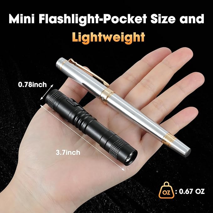 LED Mini Pocket Flashlight 5PCS Pen Light Flashlight with Clip,Small Pen Flashlights for Inspection Work Repair,Hiking Emergen