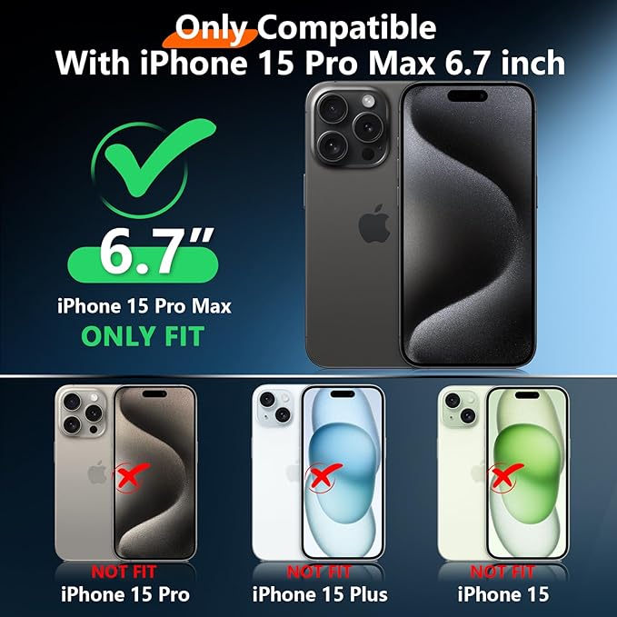 Red2Fire New Designed for iPhone 15 Pro Max Case Clear, [Clear & Non Yellowing][2Pcs Tempered Glass Camera Protector & Screen Protector] Shockproof Slim Case for iPhone 15 Pro Max 6.7"