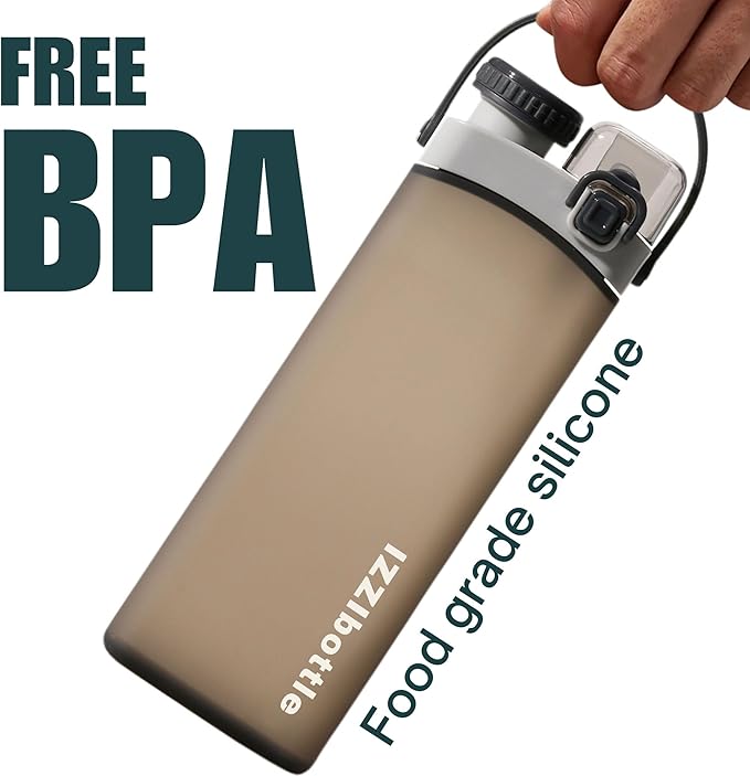 Collapsible Lightweight Silicone Water Bottle (600ml, Brown) | BPA Free, Eco-Friendly, Medical Grade | Leakproof Bottle for Sports, Travel, Hiking, Gym, Outdoor Adventures and Daily Use