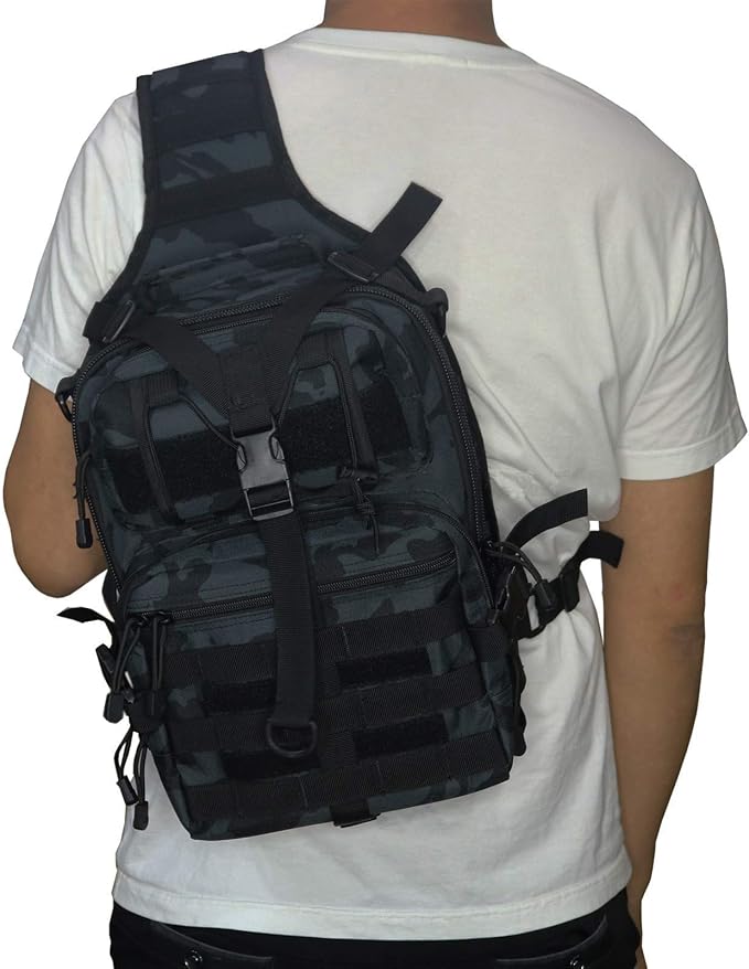hopopower Tactical Sling Bag, Sport Bag Military Rover Shoulder Backpack EDC Assault Range Bag, Chest Pack Handbag Waterproof