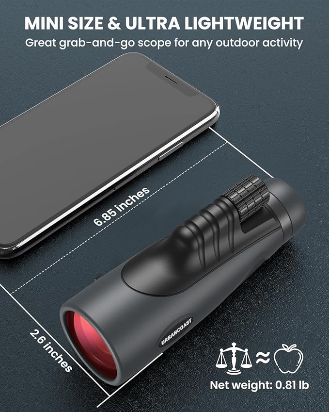 15X54 Monocular Telescope for Adults High Powered – Waterproof, BAK4 Prism, FMC Lens, Compact Spotting Scope for Bird Watching, Hunting Gear, Hiking Accessories, Travel & Camping Gifts